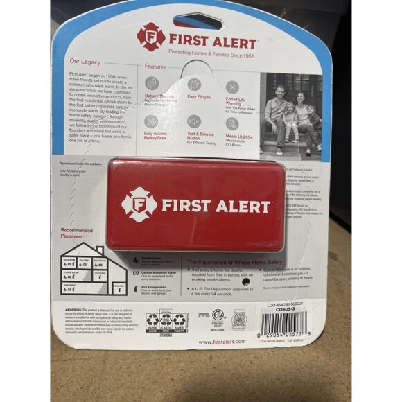 2 PK SEALED First Alert Plug-In Electrochemical Carbon Monoxide Detector - Picture 3 of 4